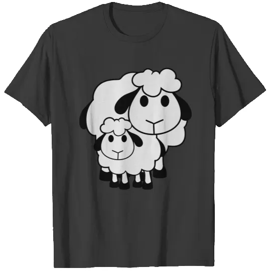 mama papa family child lamb baby funny small cute T-shirt
