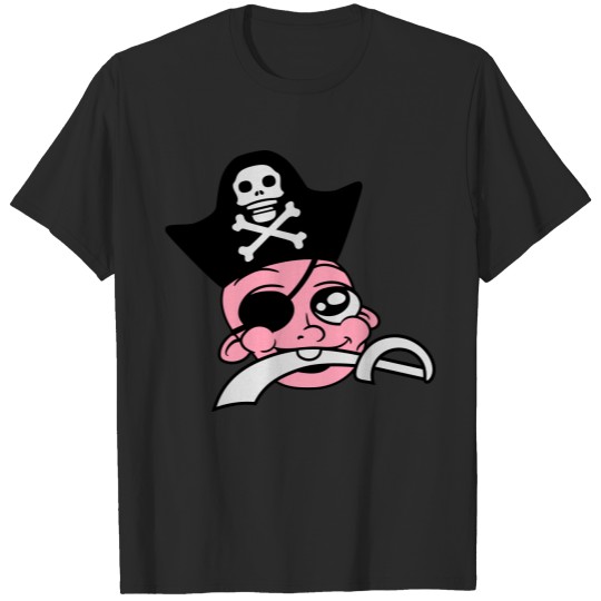 face head pirate pirate bandit nasty raider saber T-shirt