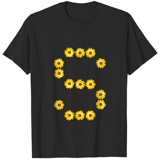 Discover Floral alphabet, S T-shirt
