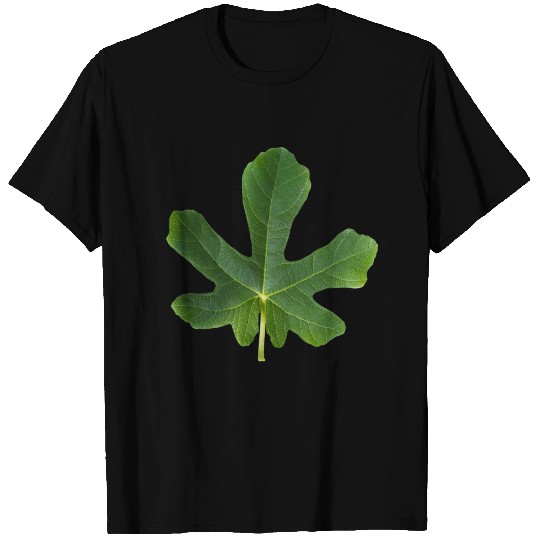 Fig tree Single Green leaf closeup isolated T-shirt