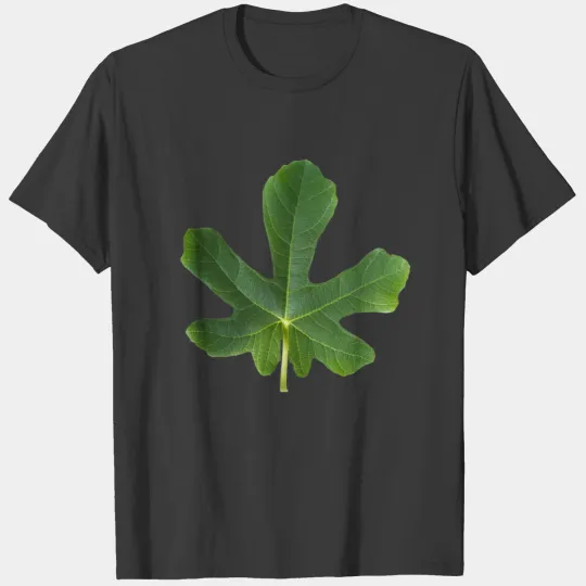 Fig tree Single Green leaf closeup isolated T-shirt