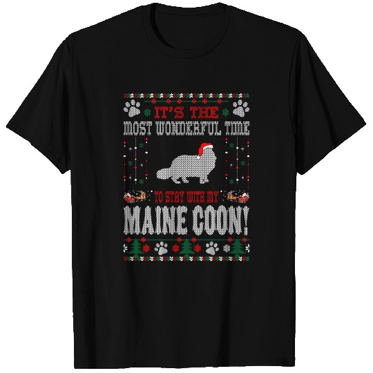 Wonderful Time With Maine Coon Christmas Ugly Tees T-shirt