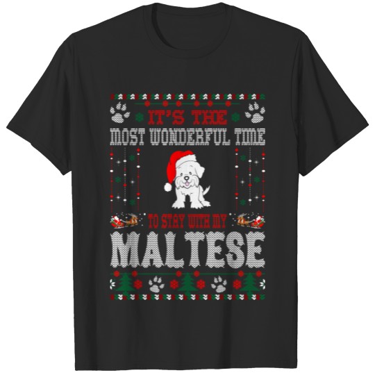 Discover Wonderful Time With My Maltese Christmas Ugly Tees T-shirt