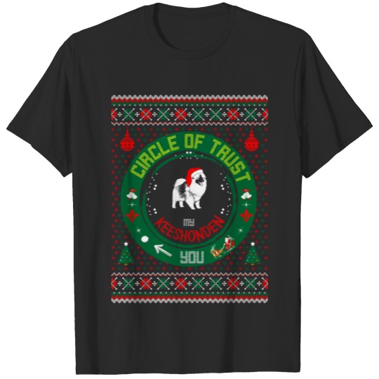 Circle Of Trust Keeshonden Christmas Ugly Sweater T-shirt