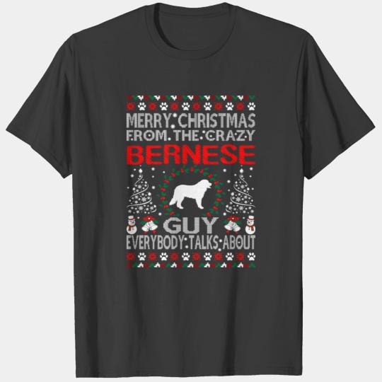 Merry Christmas Bernese Dog Guy Ugly Sweater Tees T-shirt