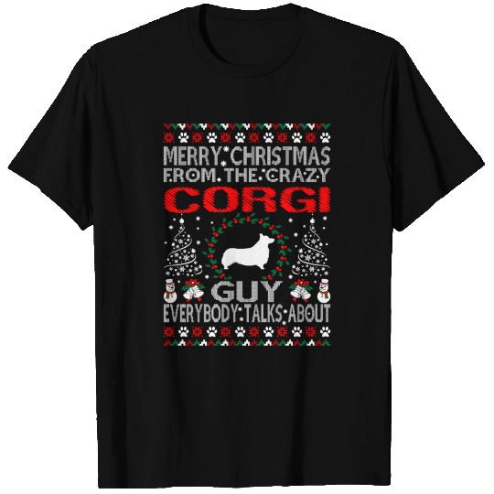 Merry Christmas From Corgi Dog Guy Ugly Sweater T-shirt
