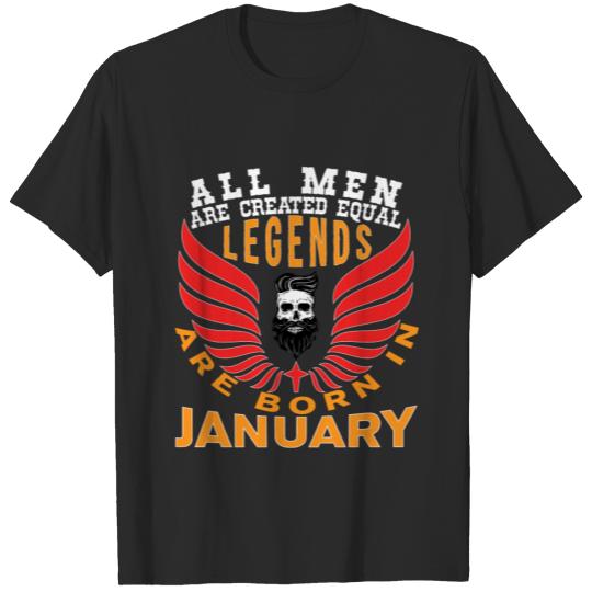Discover LEGENDS ARE BORN IN JANUARY T-shirt