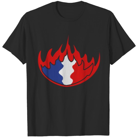 Discover fire flames burning hot 3 colors france nation blu T-shirt