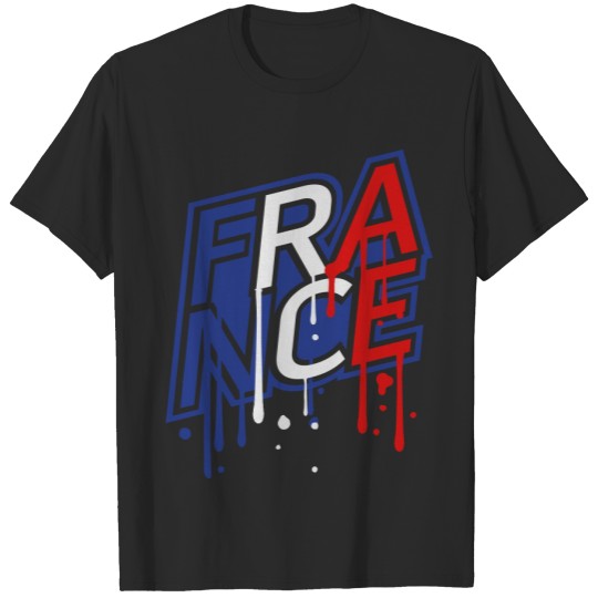 Discover graffiti stamp drop letters text 3 colors france n T-shirt