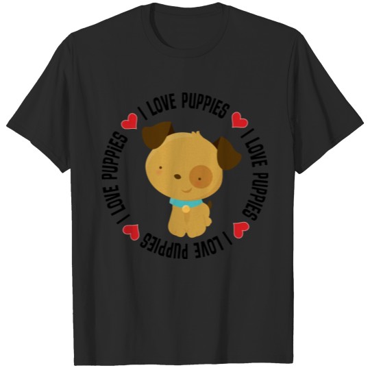 Discover Dog Gift I Love Puppies T-shirt