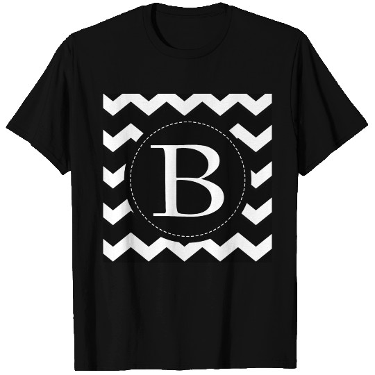 Chevron Alphabet Letter B Monogram T-shirt