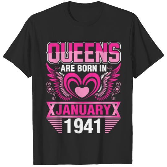 Discover Queens Are Born In January 1941 T-shirt