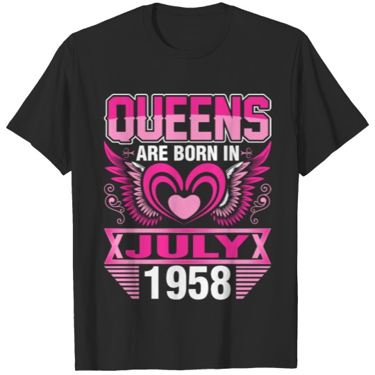 Discover Queens Are Born In July 1958 T-shirt