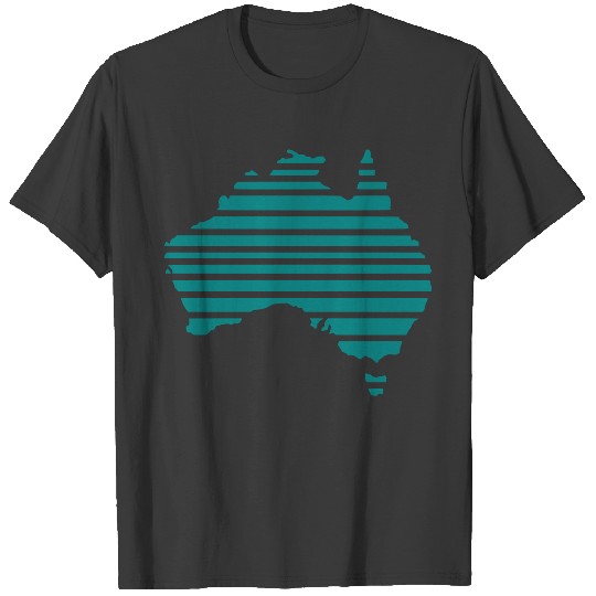 Discover Australia map in stripes T-shirt