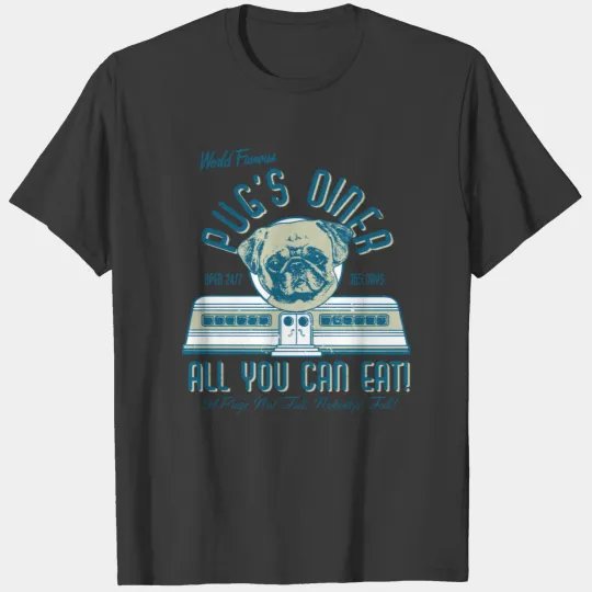 Pug Diner (olive) T-shirt