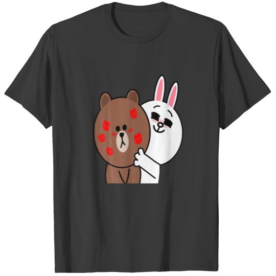 Brown Bear Cony Bunny Rabbit Shower Me With Love V T-shirt