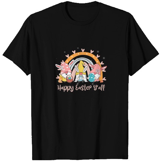 Happy Easter Day Cute Gnomes Funny Rainbow Men Wom T-shirt