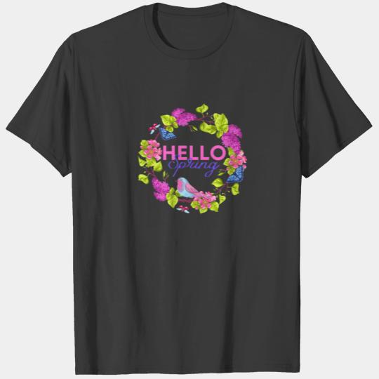 Hello Spring Sunny Sun Flower Women Easter Mother' T-shirt