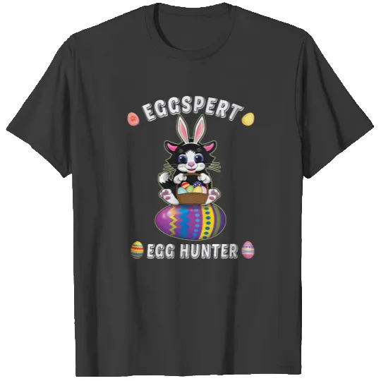 Womens Easter Black Cat Lover Egg Truck Eggspert E T-shirt