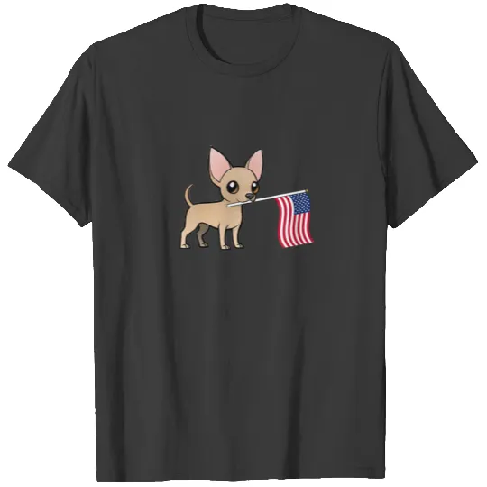 Chihuahua Holding American Flag Chihuahua Owner 4T T-shirt