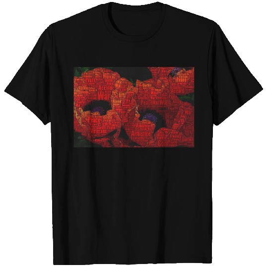 Peace Poppies Word Art T-shirt