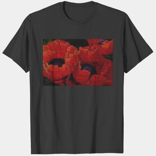 Peace Poppies Word Art T-shirt