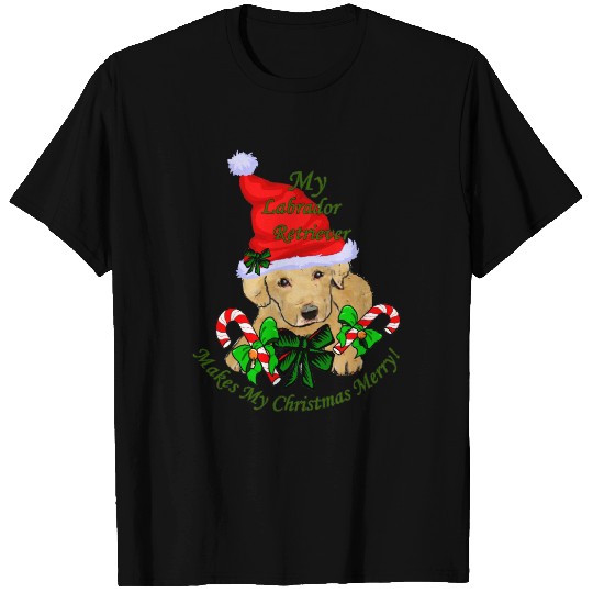 Cute Yellow Lab Puppy Christmas T-shirt
