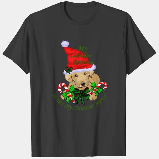 Cute Yellow Lab Puppy Christmas T-shirt