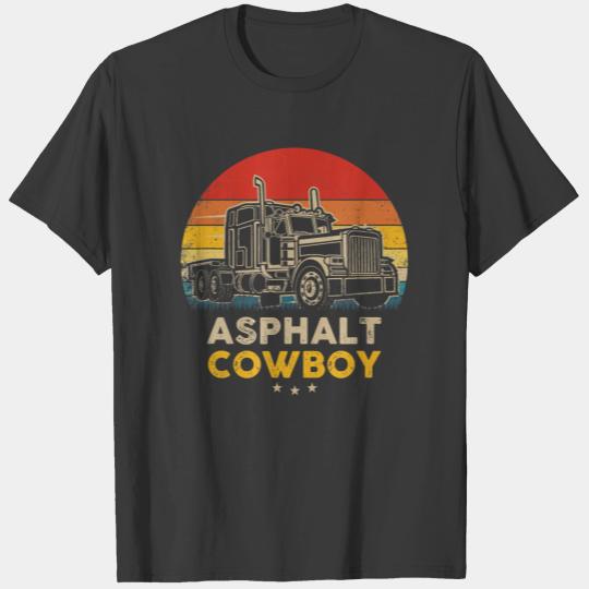 Asphalt Cowboy   Vintage Trucker Retro Style T-shirt