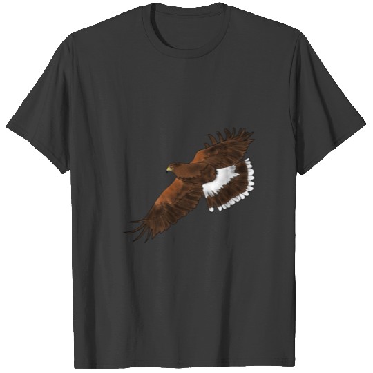 Hawk flying bird nature strong powerful art polo T-shirt