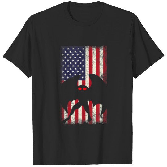 Patriot Mothman Cryptid Love USA American Flag 4Th T-shirt