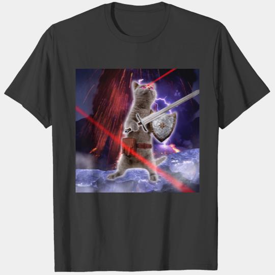 Warrior cat with lasers from eye T-shirt