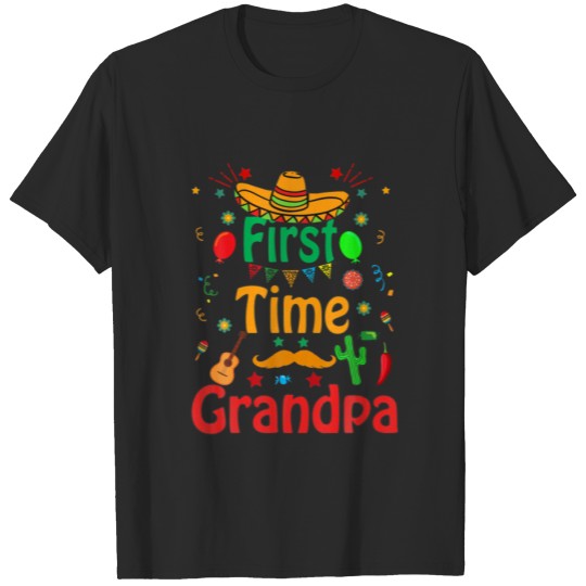 Discover Mens First Time Grandpa Fathers Day Cinco De Mayo T-shirt