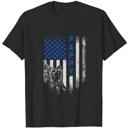Discover Vintage USA American Flag Proud Hockey Pappy Silho T-shirt