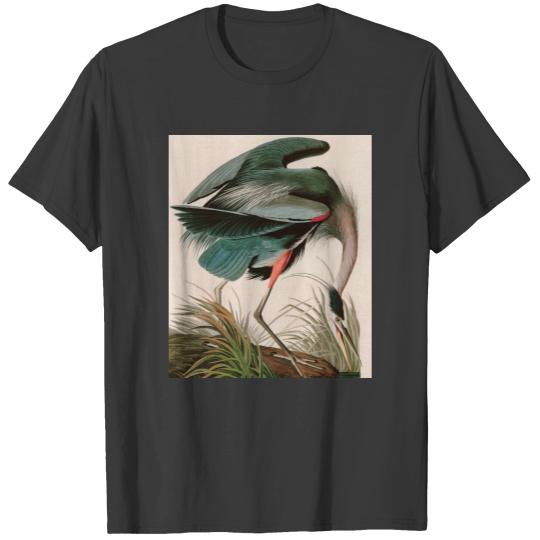Great Blue Heron Birds of America Audubon Print T-shirt