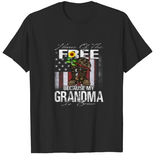 Discover Home Of The Free Because My Grandma Is Brave Veter T-shirt