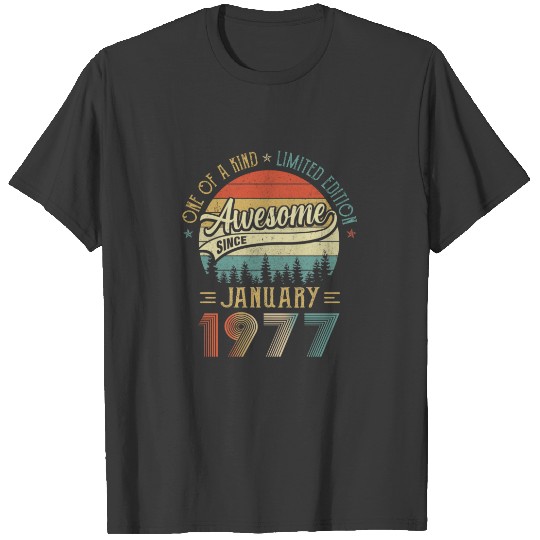 January 1977 Vintage 45 Years Old Retro 45th Birth T-shirt