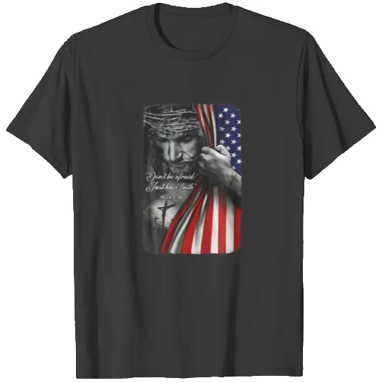 4Th Of July American Flag Patriotic Christian Jesu T-shirt