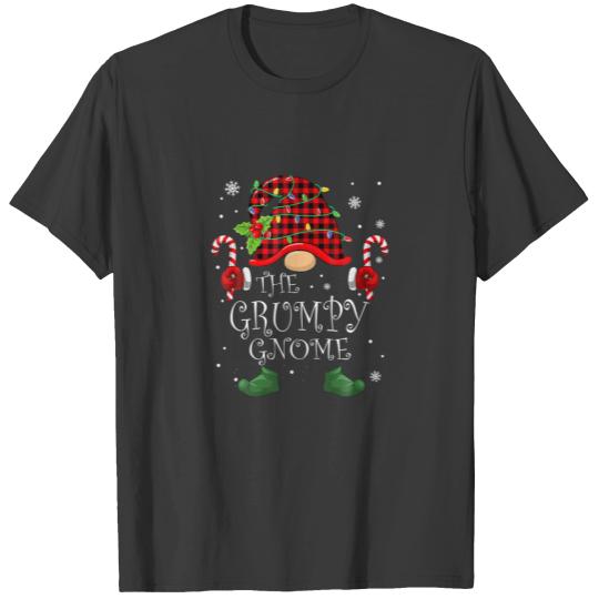 Grumpy Gnome Buffalo Plaid Christmas Tree Family X T-shirt