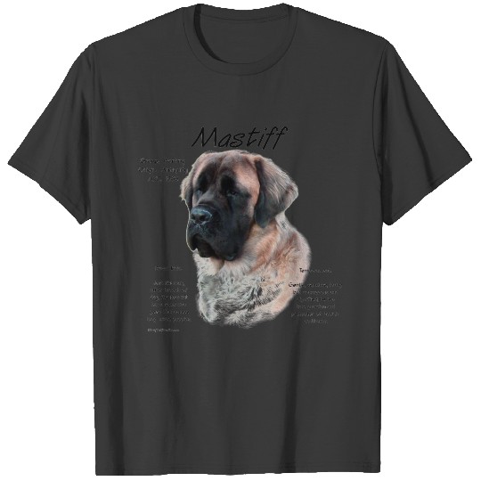 Mastiff (apricot/fluffy) History Design T-shirt