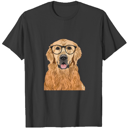Hipster Golden Retriever T-shirt