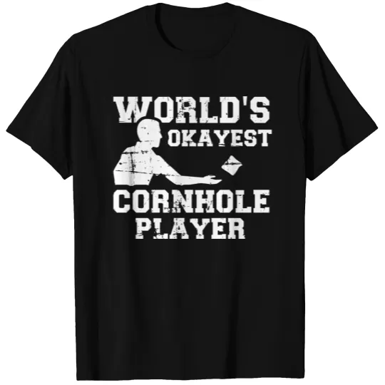 World's okayest cornhole player polo T-shirt