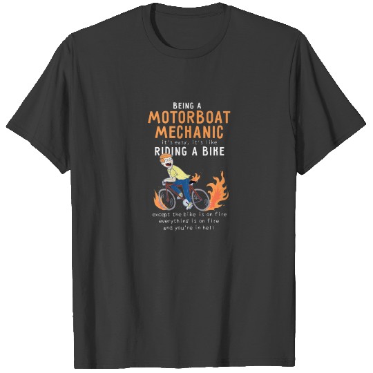 Discover MOTORBOAT MECHANIC Like Riding Bike Cyclist T-shirt