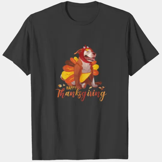 Pitbull Turkey Costume Happy Thanksgiving Dog Love T-shirt