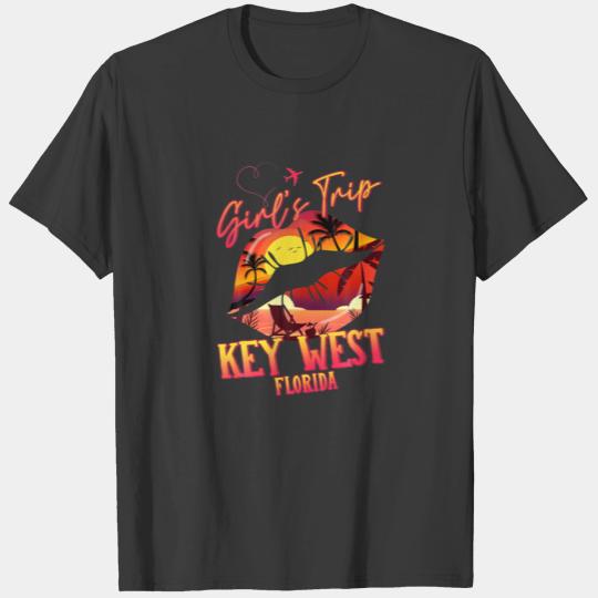 Girls Trip Key West Florida 2022 Lips Besties Trip T-shirt