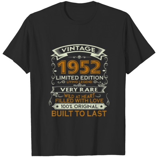 Discover Vintage 1952 Limited Edition 70 Years Old 70Th Bir T-shirt