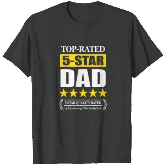 Mens 5-Star Dad Funny Father's Day Birthday Gift F T-shirt