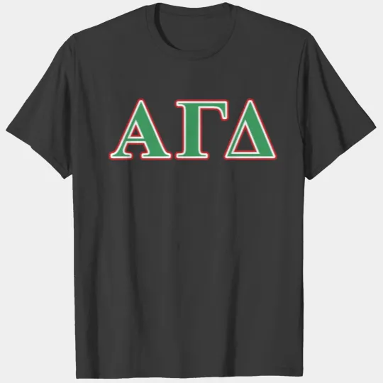 Alpha Gamma Delta Green and Red Letters T-shirt