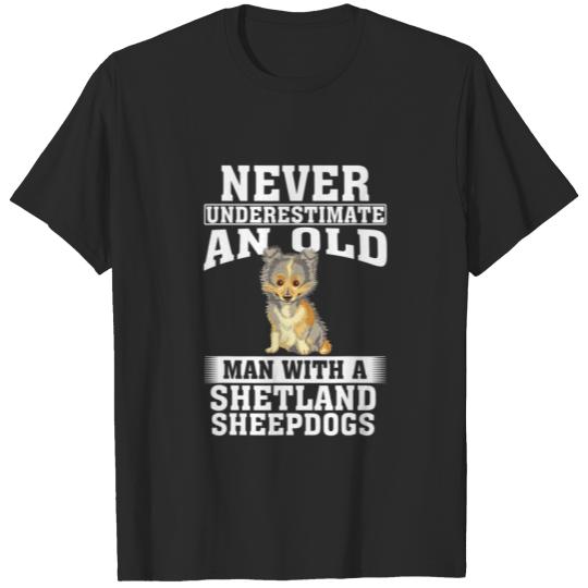 Discover Never Underestimate An Old Man With Shetland Sheep T-shirt