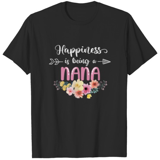Discover Happiness Is Being A Nana Est 2022 Women Floral Gr T-shirt